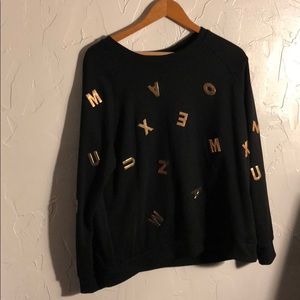 black metal letter sweatshirt